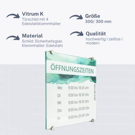 Türschild VITRUM K Glasschild